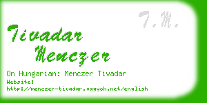 tivadar menczer business card